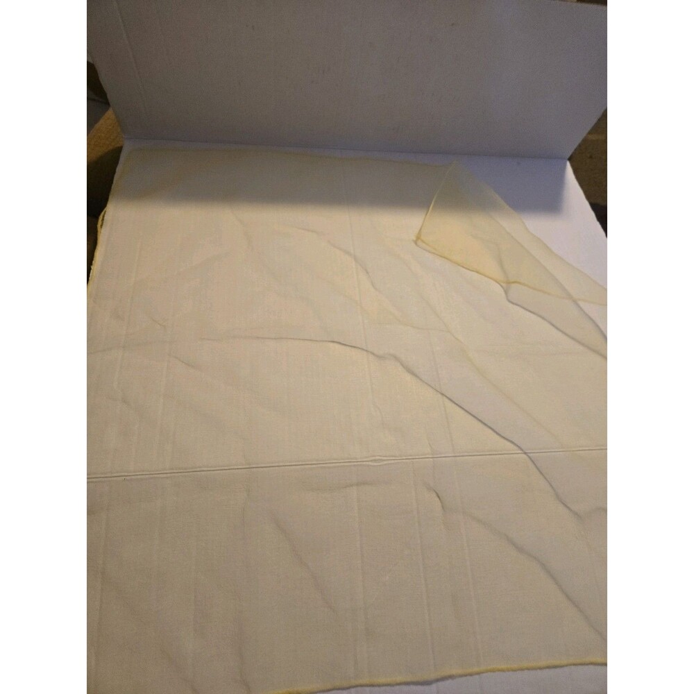 Vintage Ladies Sheer Scarf Pale Yellow 25.5x26